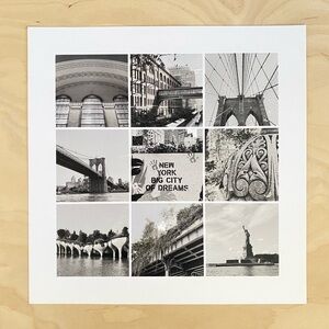 🆕 New York City Wall Art 12x12” Black & White